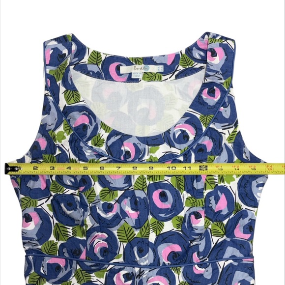 Boden Retro Rose Sleeveless Shift Dress Multicolor 100% cotton Size 4L - Picture 3 of 7